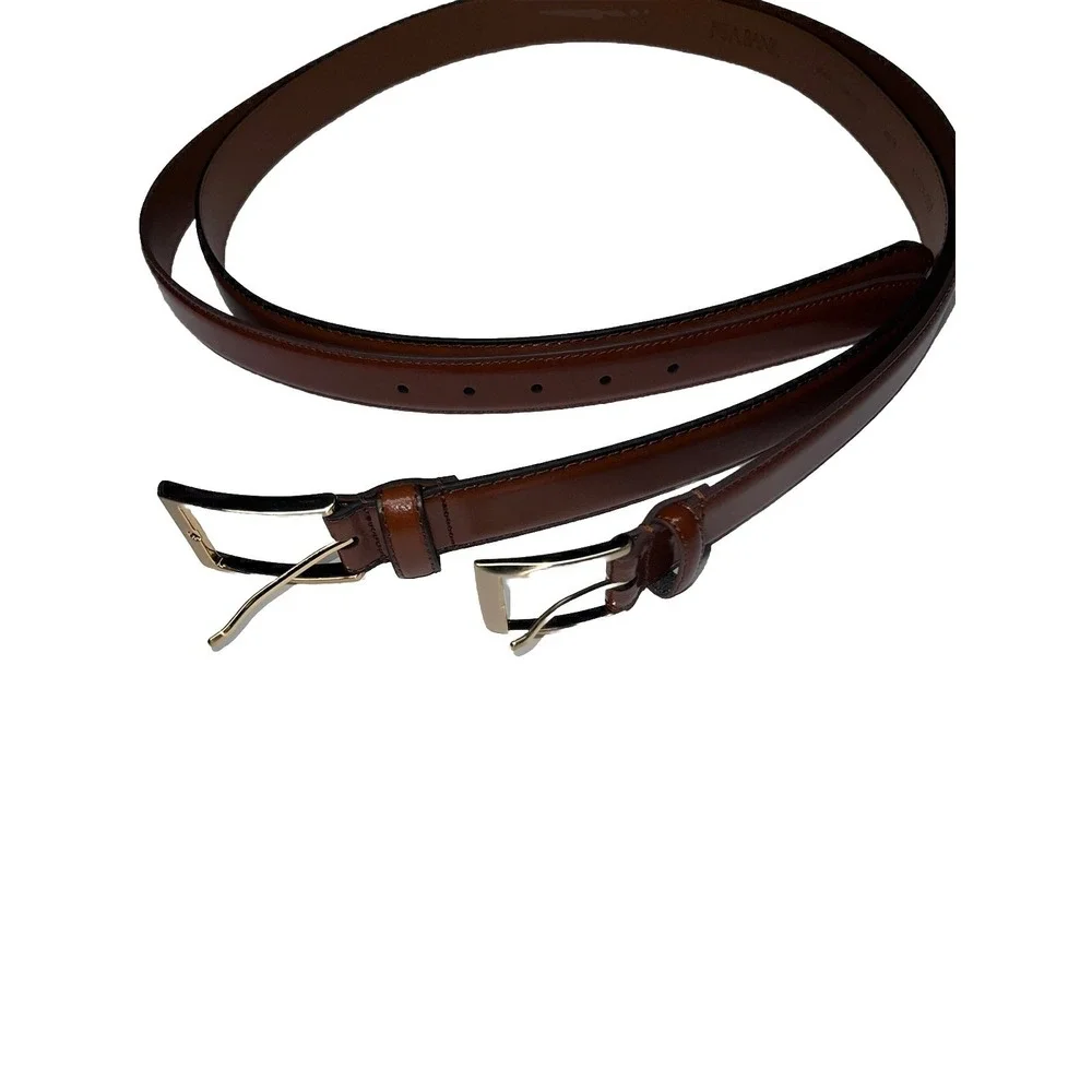 JoS. A. Bank Men's Tan Brown Genuine Italian Leather Belt Sz 44 Set Of 2‎ NEW